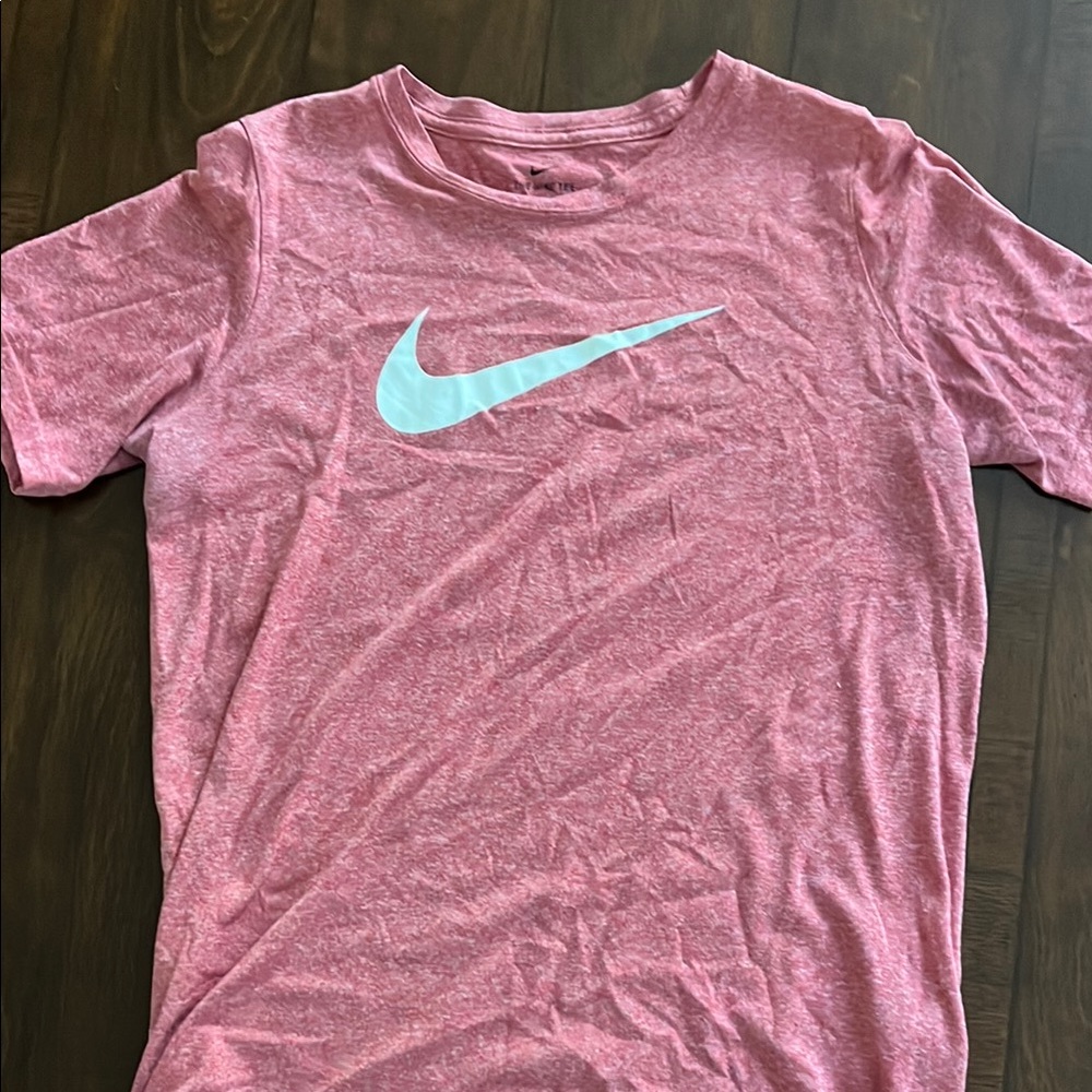 Nike Heathered Pink Tee with White Swoosh